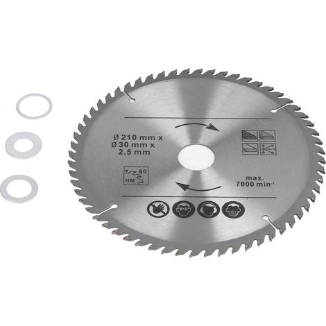 Sega circolare con lama in metallo duro per la lavorazione del legno, troncatrici, il taglio del legno e di plastica, 8-1/4-inch, 210 x 60 x 30 (1/5)