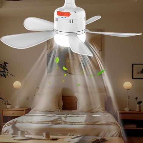 Vegena Ventilateur Plafond Avec Lumière, 44  15cm Ventilateur Plafond Extérieur, Lampe Ventilateurr Plafond, Ventilateur Silencieux Plafond für Camping et Tente, Portable Rechargeable, Blanc (1/5)
