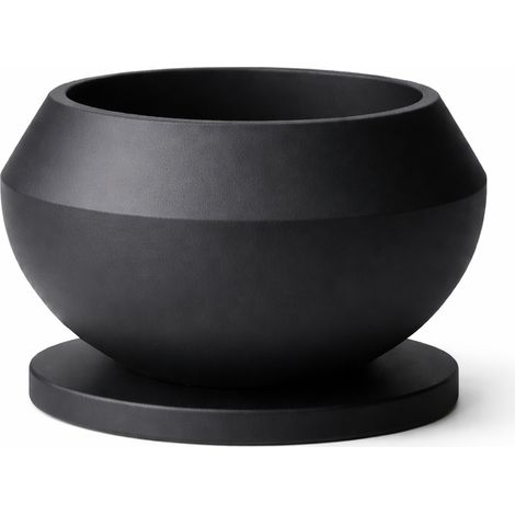 Vaso per bonsai nero, ciotola decorativa moderna per interni.