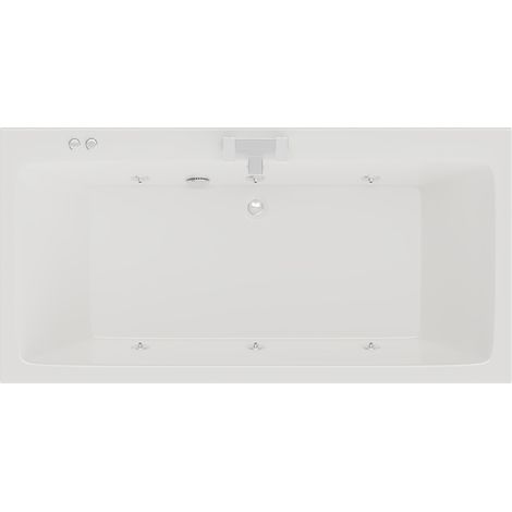 Verna 1800mm x 900mm 6 Jet Chrome V-Tec Double Ended Whirlpool Bath (1/5)