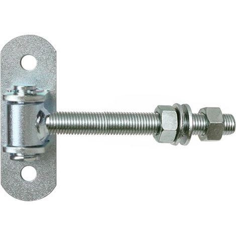 Charnière de portail réglable M12 avec tôle à visser galvanisée (1/5)