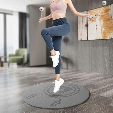 Coussinet de corde à sauter rond épais en TPE vert, amortisseur silencieux, pour le fitness et le yoga, avec genouillère ronde et carrée. Compatible avec corde à sauter sans fil et tapis de yoga. (1/5)