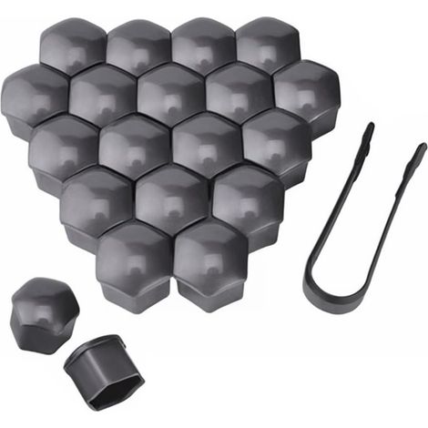 cache ecrou,cache ecrou 17mm,plastique protecteurs boulon ecrou couvre,20 pièces, durable, avec outil de démontage, protège les vis de roue, donne une apparence soignée (1/5)
