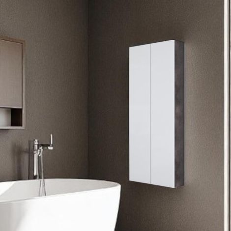 Colonna doppia sospesa 60X22 cm a 2 ante reversibile Lamiera Ossidata/Bianco Lucido (1/2)