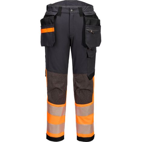 Pantalones de seguridad Clase 1 con funda desmontable elástica de alta visibilidad EV4 Regular EV442 34 Naranja / Gris Altos (1/2)