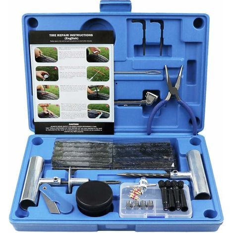 Heavy Duty Tire Repair Kit 67 Piece Set for Motorcycle, ATV, Jeep, Truck, Tractor Flat Tire Puncture Repair (1/5)
