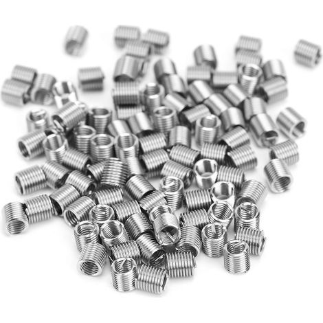 100 Stück Gewindeeinsätze, Reduziermuttern-Reparaturwerkzeug, Edelstahl, M4x0,72D
