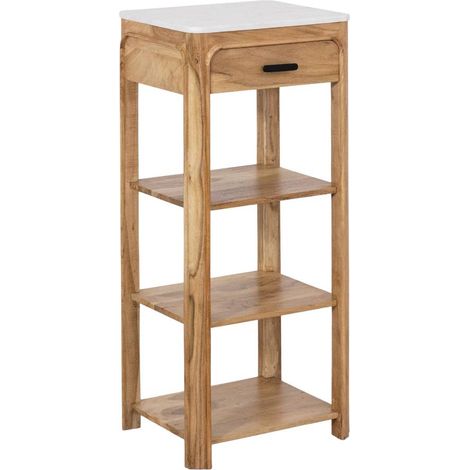 Console avec tiroir en bois d'acacia et marbre Emyr (1/5)