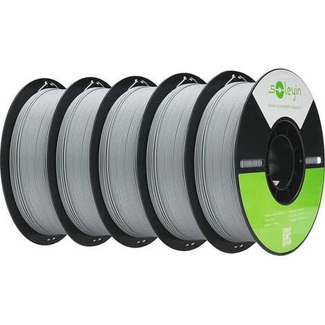 Filamento para impresora 3D, 1,75 mm de diámetro, material ecológico, gris, 5 kg (1/2)