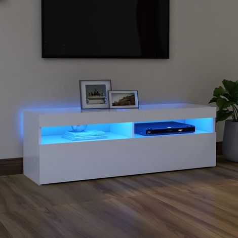 Mueble para TV con luces LED blanco 120x35x40 cm vidaXL (1/5)