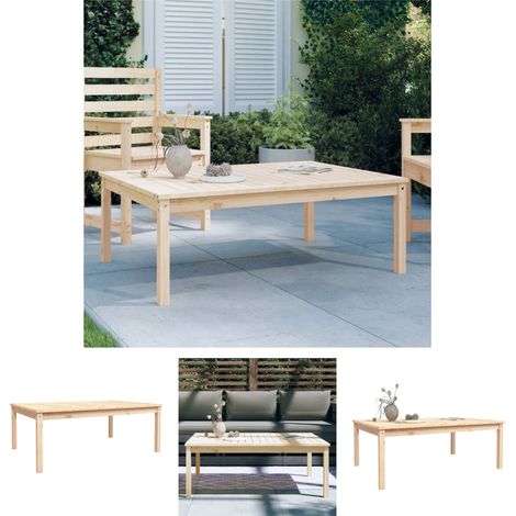 The Living Store - Gartentisch 121x82,5x45 cm Massivholz Kiefer (1/5)