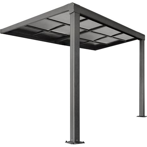 Home Deluxe – Toiture de terrasse SOLIS DELUXE 290 x 295 x 233/272 cm – Toit coulissant en polycarbonate – Matériel de montage inclus – Abri extérieur (1/5)