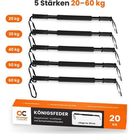 Profi Königsfeder 20-60 kg Kraftfeder Biegefeder Expander Trainingshantel (1/5)