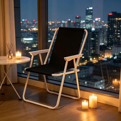 Chaise de jardin légère, pliable pour camping et extérieur, chaise outdoor robuste, transat portable (chaise seule) (1/4)