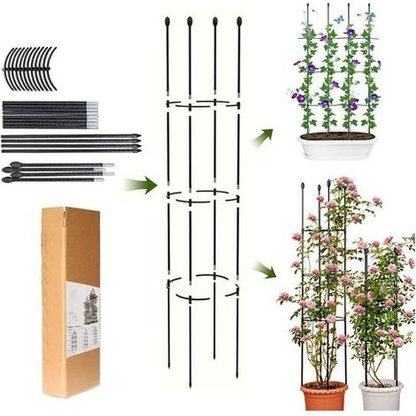 TAISHENGDA Gartenobelisk, Rankhilfe für Kletterpflanzen, Blumenspalier, turmförmiger Gartenbogen für Rosen und Kletterpflanzen, geeignet für Garten, Balkon (150 cm) (1/5)