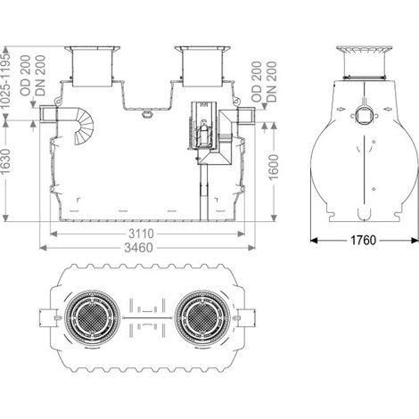 -Koaleszenzabscheider EasyOil ground, NS 15, Sys. A, 5800 l, Bel.Kl. D