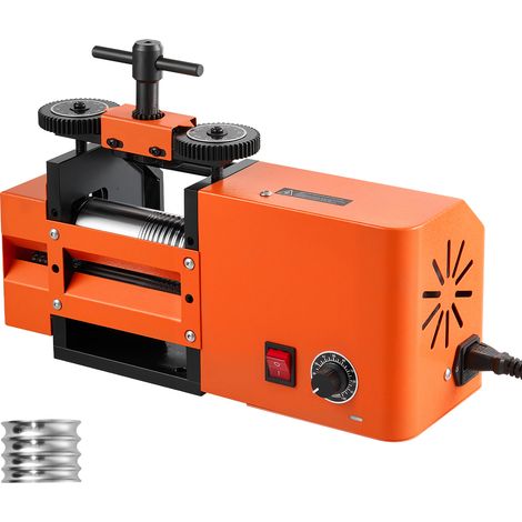 Mophorn Máquina de Laminación Eléctrica para Joyería 3 en 1, Molino de Rodillo para Crear Anillos y Pulseras, Compatible con Hoja Plana, Cuadrada y Semicircular, Ajuste de Grosor de 0,03 a 7 mm (1/5)