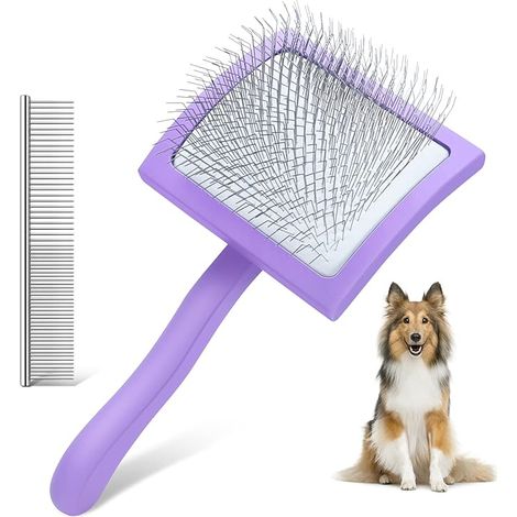 Brosse carde pour le toilettage des chiens, brosse à picots longs pour chats à poils mi-longs et longs. Outil démêlant pour éliminer les poils morts, les nœuds et le sous-poil. Peigne pour animaux off (1/5)
