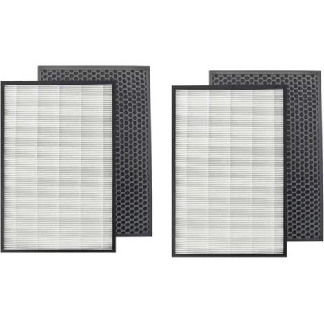 Trade-Shop 4in1 Filter-Set (2x HEPA-Filter + 2x Aktivkohlefilter) für Philips Series 1000, 1000i Luftreiniger ersetzt FY1413/30, FY1410/30