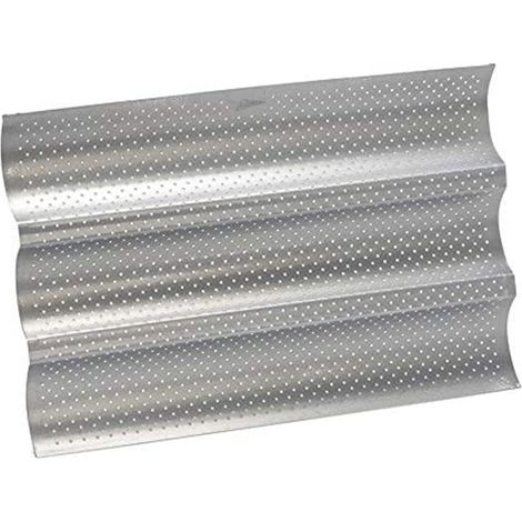 Baguette Backform - Plaque À Baguettes Perforée En Acier Carbone - 38 x 24,5 cm - Pour Four Classique Ou Chaleur Tournante - 1 Pièce (1/5)