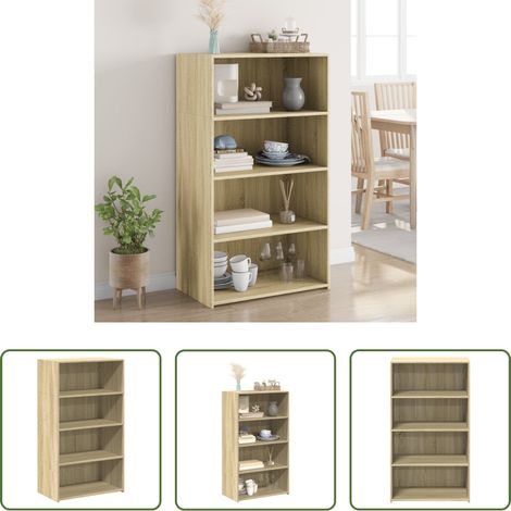 Holzwerkstoff - Highboard Sonoma-Eiche 70x41x124 cm Holzwerkstoff (1/5)