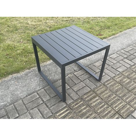 Fimous Aluminium Outdoor Garden Side Table Patio Coffee table Tea Table for Balcony, Terrace,Swimming Pool Dark Grey (1/2)