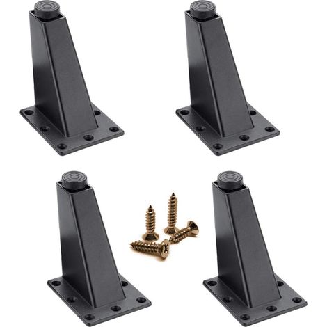 BRAVIX Pieds de Meuble 4 Pièces Pieds de Meuble Réglable Pieds de Table en Métal Pieds Meubles Alliage D'Aluminium Pied Canapé Noir pour Meuble Canapé Table (1/5)