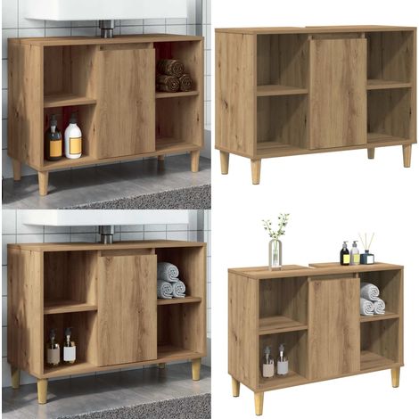 vidaXL Armoire de salle de bain chêne artisanal bois d'ingénierie