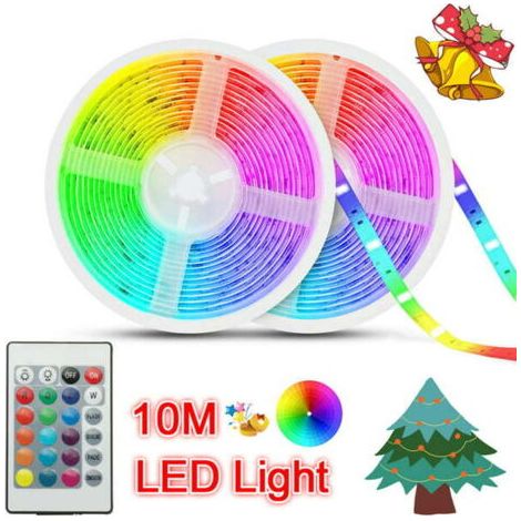 Lumieres LED RGB avec 20 metres (10 metres / rouleau, 2 rouleaux au total) IP65 etanche 12V EU (1/5)