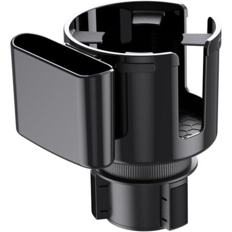 Adaptateur d'extension de Porte-gobelet de Voiture avec Support de Téléphone L'extension de Porte-Gobelet Convient pour Yeti, Hydro Flasks, Stanley, Grandes Bouteilles d'eau (Noir) (1/4)
