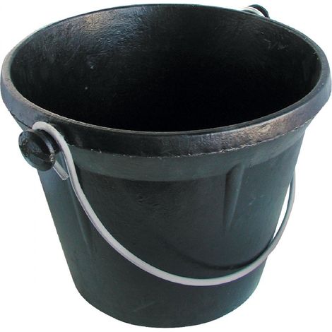 Cubeta de caucho profesional de 12 litros para albañilería - ultra resistente