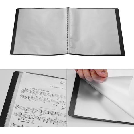 Transparenter A4-Ordner mit 10 Fächern und transparenten Klarsichthüllen, ideal zum Abheften von Dokumenten, Noten, Büroberichten und Schulreferaten. Auch für das Studium geeignet. (1/5)