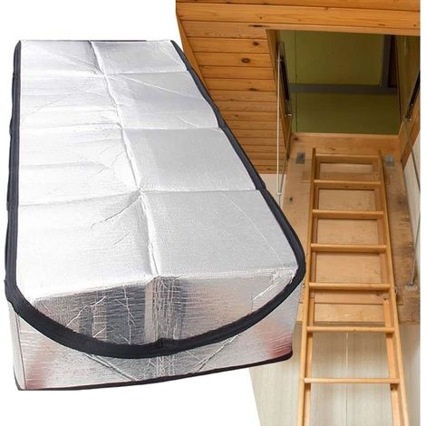 Wärmeschutz für Dachbodentreppen – Aus Baumwolle – Wärmedämmung – Für Treppen, Zelte, Treppenhäuser – Mit Reißverschlüssen (1/5)