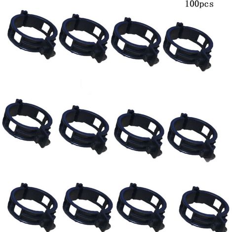 100 Pcs Clip Tomates, Usine Clip, Graft Croissance Clip, Support pour Plantes de Jardin Clips pour Les légumes Tomate Vigne tiges de Croissance Droit et Plus Sain, Clips Réutilisables 3CM0.9CM （Noir）