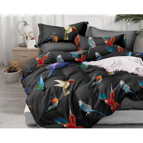 LINGE DE LIT EN COTON 160x200 WORLD BIRD (1/4)