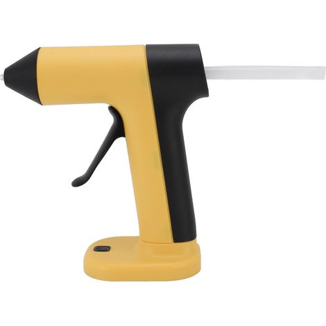 Machine à colle chaude sans fil, anti-goutte, rechargeable par USB, avec 30 bâtons de colle et arrêt automatique, idéale pour les loisirs créatifs (jaune). (1/5)