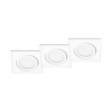 TRIO - KIT 3 FARETTI LED RILA DA INCASSOQUADRATI BIANCHI OPACHI 3x SMD LED, 5W · 3x 450lm, 3000K (1/2)