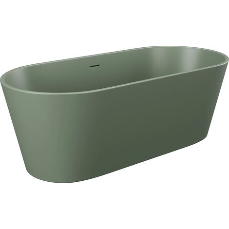 Baignoire îlot ovale - 255L - 159 x 74 x 56 cm - Kaki mat - Acrylique - LUZECA