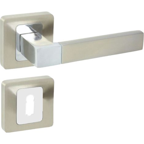 DOMINO Poignée de porte ERIS QR M6/M9 BB Poignée avec rosace BB pour clé Chrome/nickel brillant (1/5)