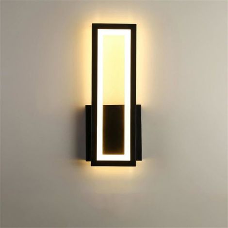 Applique murale - - Rectangulaire - Noir - 32 cm - LED blanc chaud (1/5)