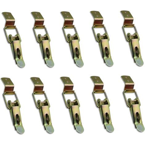 10 pièces de levier fermé et crochet, loquet à bascule, pour tiroir, levier de verrouillage, boîte à outils, armoire, placard, tiroir (galvanisé jaune)[YJD]