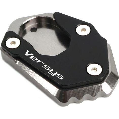 (Titane) Compatible avec les modèles KAWASAKI Versys 1000, Versys 1000 SE, Versys X300 et Versys X250 : béquille latérale, extension et plaque de support. Maxpower (1/4)