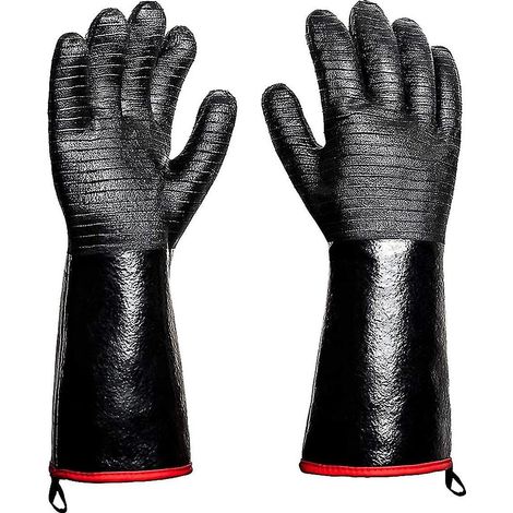 Gants de barbecue - Gants épais résistants à la chaleur 1472f avec crochet en S, maniques de cuisine imperméables de 14 pouces pour four (1/5)