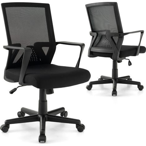 COSTWAY Home Office Chair Ergonomic Desk Chair with Lumbar Support-Black (1/5)
