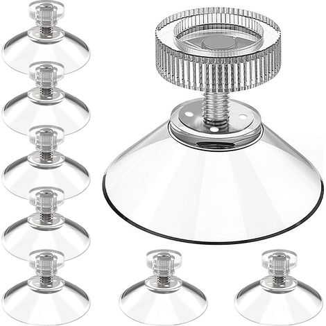CCYKXA Lot von 20 Mehrzweck-Ventouses Ø 32mm mit Filetage M4x10mm für Vitres, Tables en Verre, Salle de Bain, Voiture, and Rideaux Insulators de Camping-Car, Transparentes mit Écrous Moletés