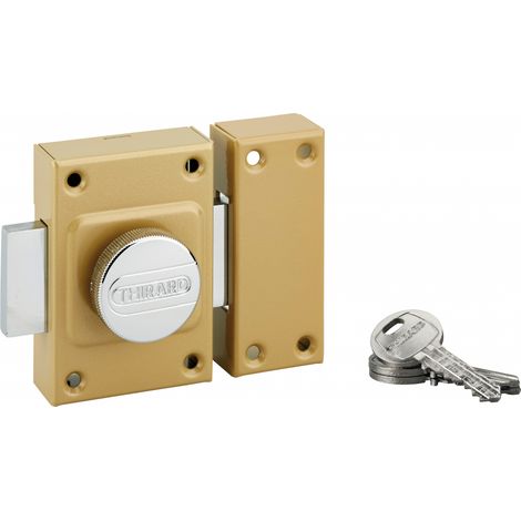 Thirard – Verrou à bouton Concorde pour porte d'entrée – Cylindre 40mm – Acier époxy bronze – 3 clés – Sécurité 4/10