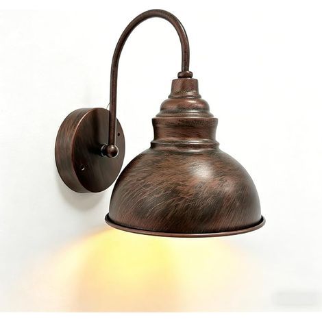 Applique Murale Vintage en Métal Industriel - Applique Murale avec Douille E27, Lampe Murale Rétro Rustique sans Ampoule, Parfaite pour Chambre, Salon, Bureau & Cuisine (1/5)