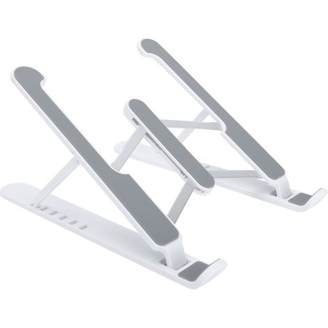 Support pour ordinateur portable multiposition pliable 1117 pouces, base de refroidissement et rehausseur (blanc) (1/5)