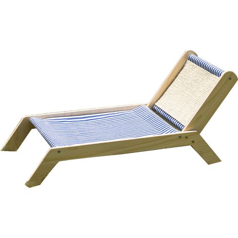Chaise de plage pour chat, lit surélevé d'été toutes saisons avec grattoir en sisal pour extérieur et intérieur. (1/5)