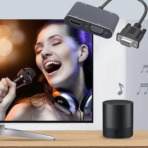 Adaptateur VGA vers VGA 1080p, répartiteur VGA pour les voyages et le divertissement à domicile (1/4)